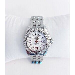 Breitling Ladies Cockpit Stainless Watch With Diamond Bezel